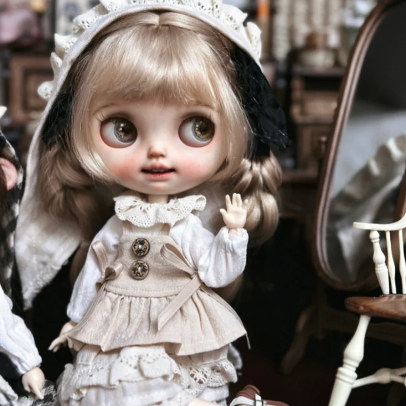 

Blyth Clothes Lace Vintage Dress Shirt Pleated Skirt Uniform Set Maid Skirt Suit Ymy Licca Azones Ob22 24 27 Doll Accessories