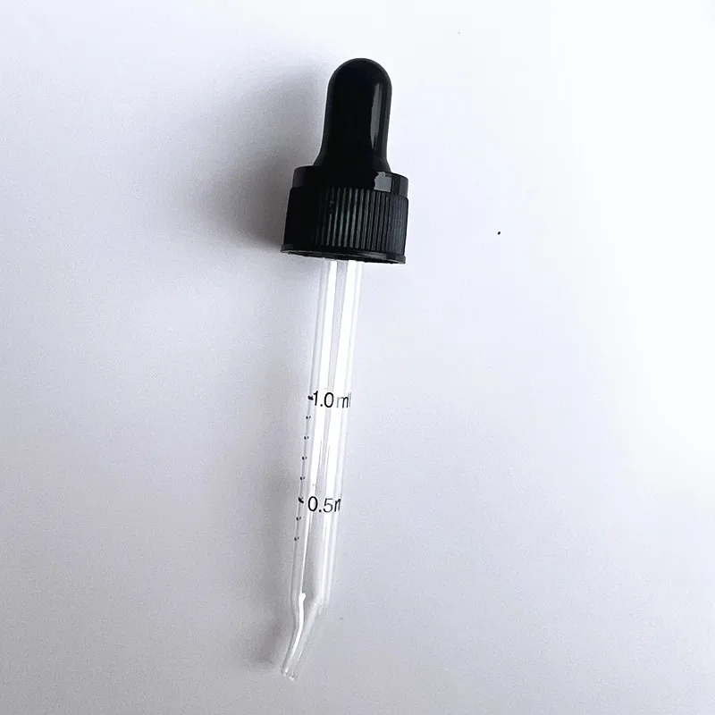 100X Dropper Lid Screw Cap Cover with Glass Pipette For 18mm / 410 Doterra Young Living 5ml 15ml 30ml100ml Essential Oil Bottles