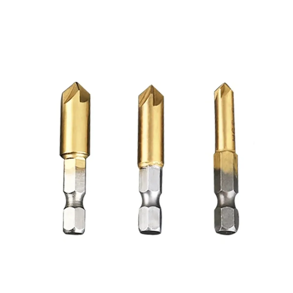 

Five-edged chamfering tool Hexagonal shank reamer taper screw countersink tool deburring woodworking countersink 6-19mm