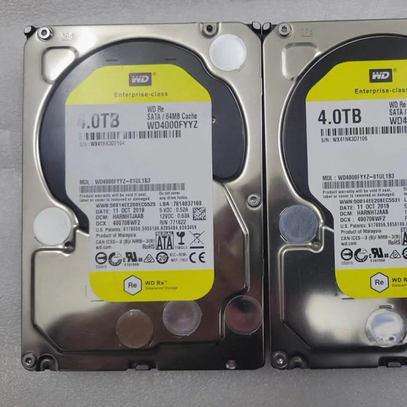 محرك الأقراص الصلبة الرقمي 4 تيرابايت أسود WD4000FYYZ Enterprise Desktop محرك الأقراص الصلبة الرقمي الغربي 4 تيرابايت للمراقبة بالفيديو 7200 دورة في الدقيقة