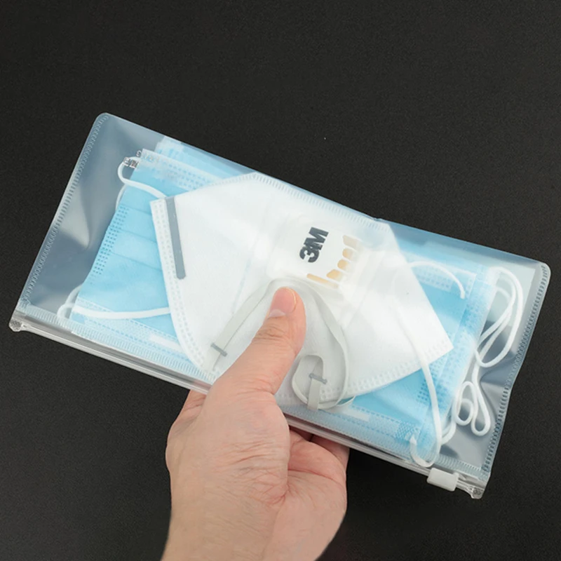 A6 File Holder Standard Transparent PVC Loose Leaf Pouch with Self-Styled Zipper
