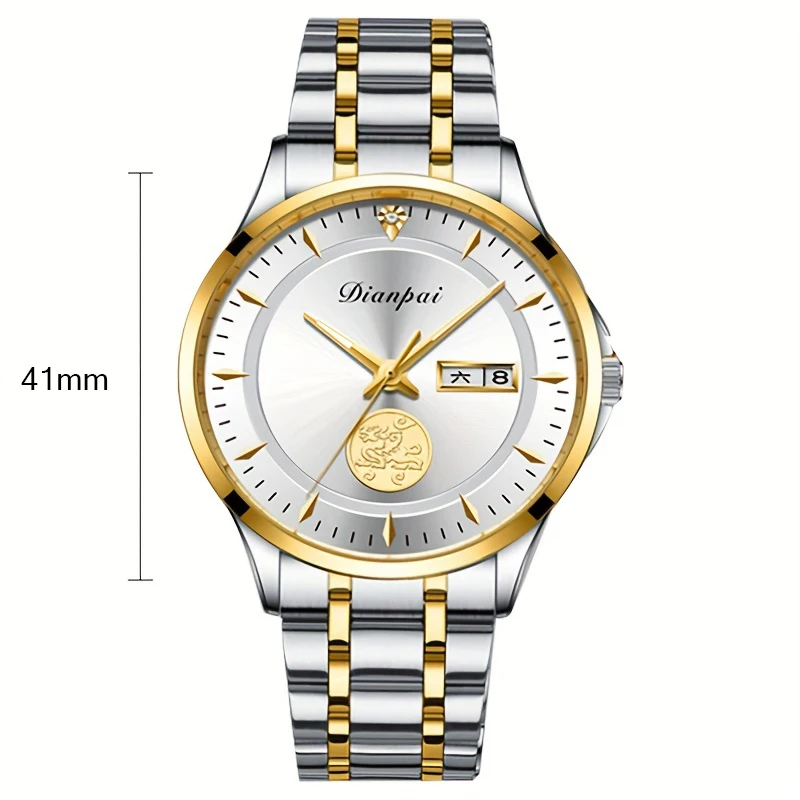 DIANPAI Men\'s Fully Automatic Mechanical Watch Original Stainless Steel with Name Watch Waterproof Good Luck Pixiu Watch