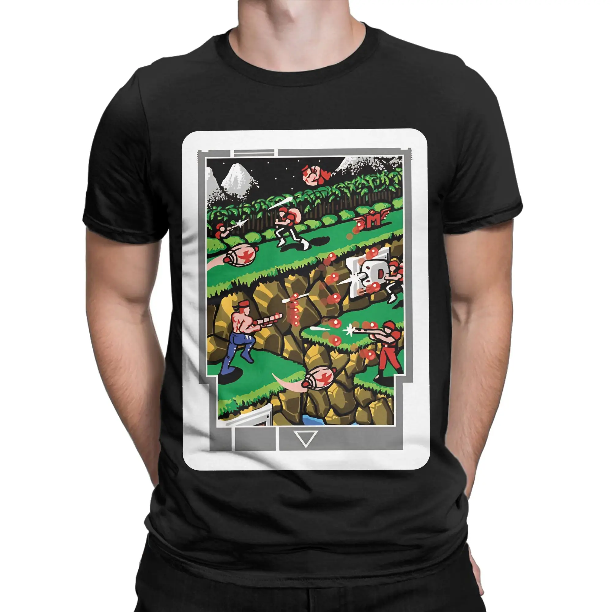 Contra Classic Shirt Funny Graphic 100% Cotton T-Shirt Contra NES Tops Tees For Men
