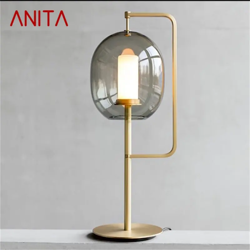 ANITA Nordic Modern Creative Table Lamp Lantern Design Desk Light Decorative for Home Living Room