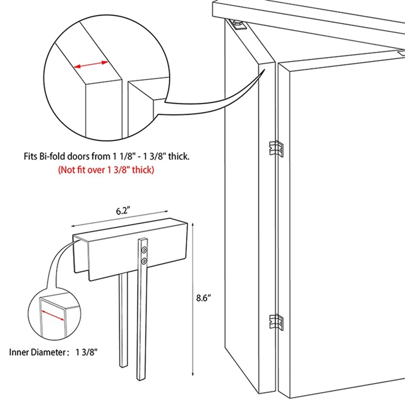 Metal Bifold Door Lock - Double Door Child Safety Locks Keep Toddler, Cats&Dogs Out Of Closets, Cabinets