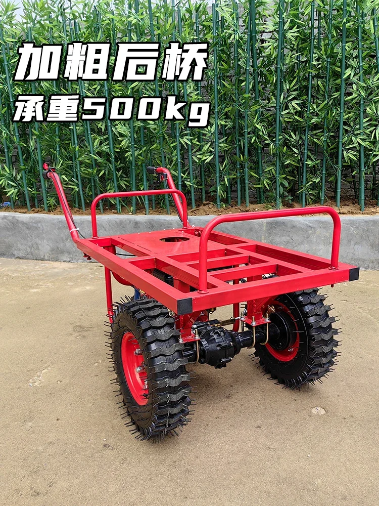 double-wheeled trolley Agricultural climbing orchard truck Pull wood flatbed Construction site sand and gravel bucket truck