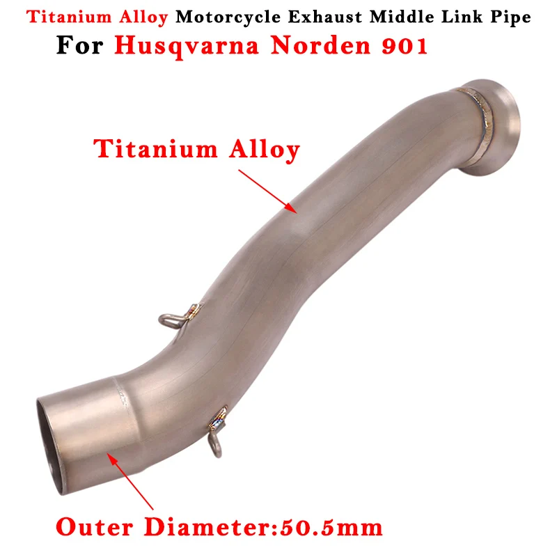 

Motorcycle Exhaust Escape System Modified Muffler 51mm Titanium Alloy Middle Link Pipe Connect Slip On For Husqvarna Norden 901