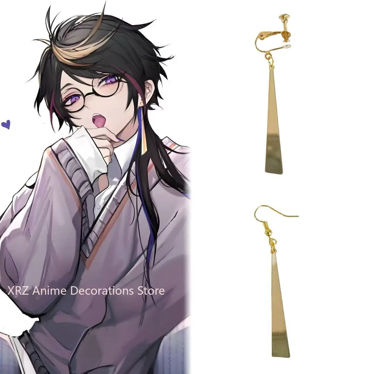 

Аниме NIJISANJI Vtuber Luxiem Luca Kaneshiro серьги для косплея зажим для ушей реквизит для костюма ювелирные аксессуары подарок на Хэллоуин