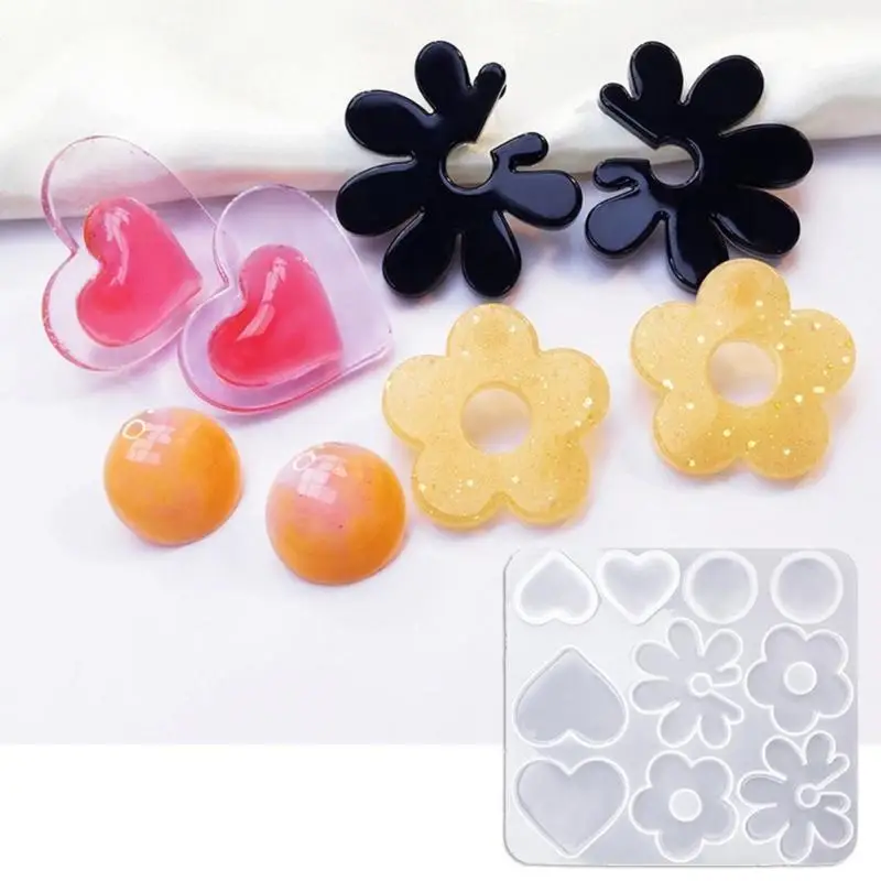 A52E 3D Unregelmäßige Silikon Formen DIY Harz Ohrring Schmuck Anhänger Form – Detail 9