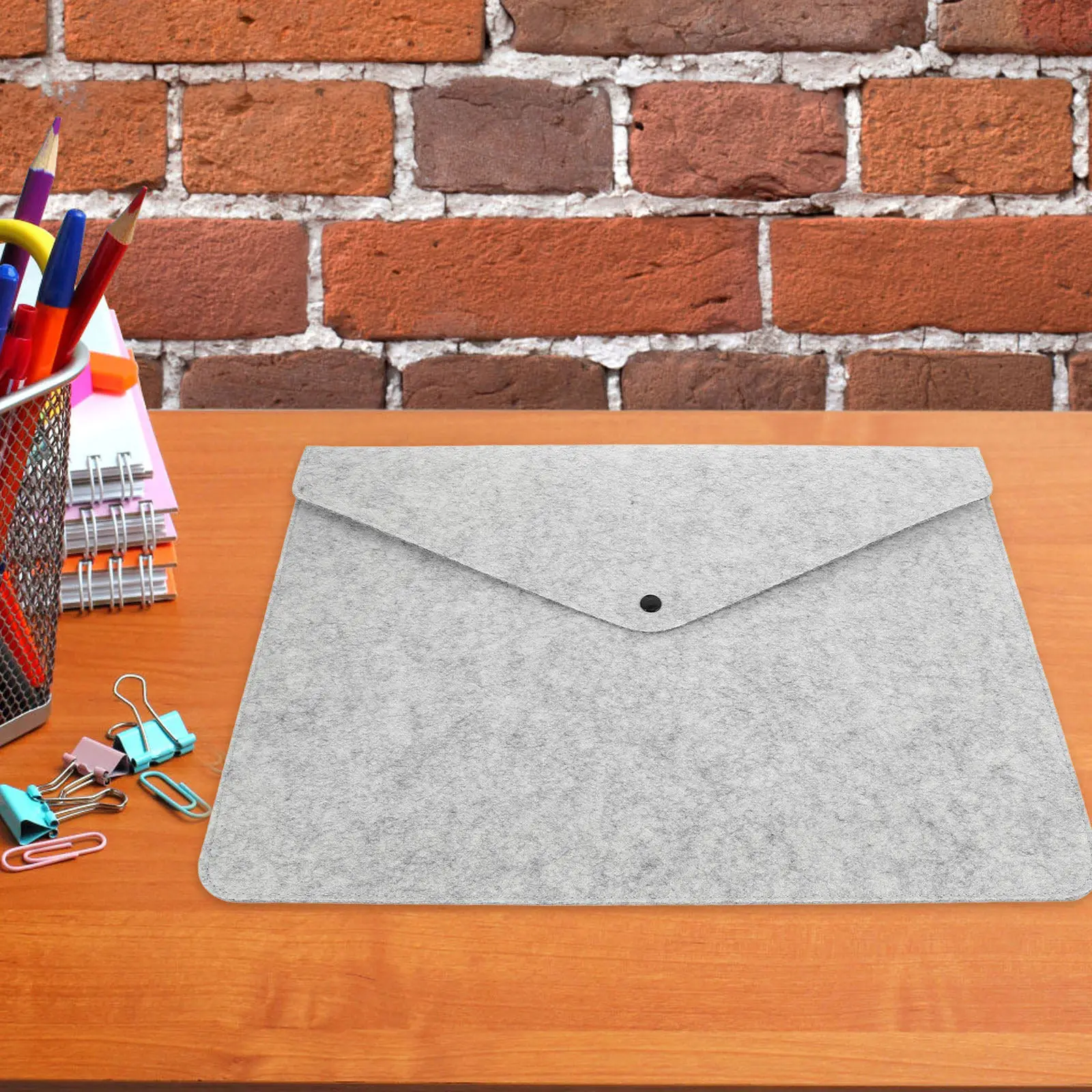 

Felt File Folder Portable Document Organizer Office Document Bag Receipt Container Lightweight Reusable Storage Pouch