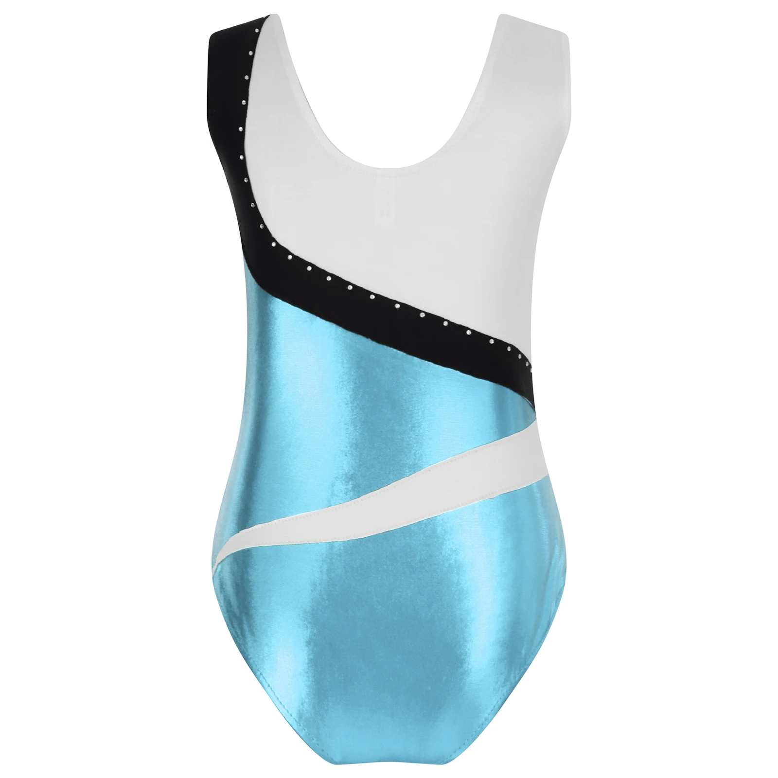 Kids Girls Artistic Gymnastic Ballet Dance Costume Ballet Leotards Metallic Classic Dancewear Ballet Jumpsuit for Figure Skating