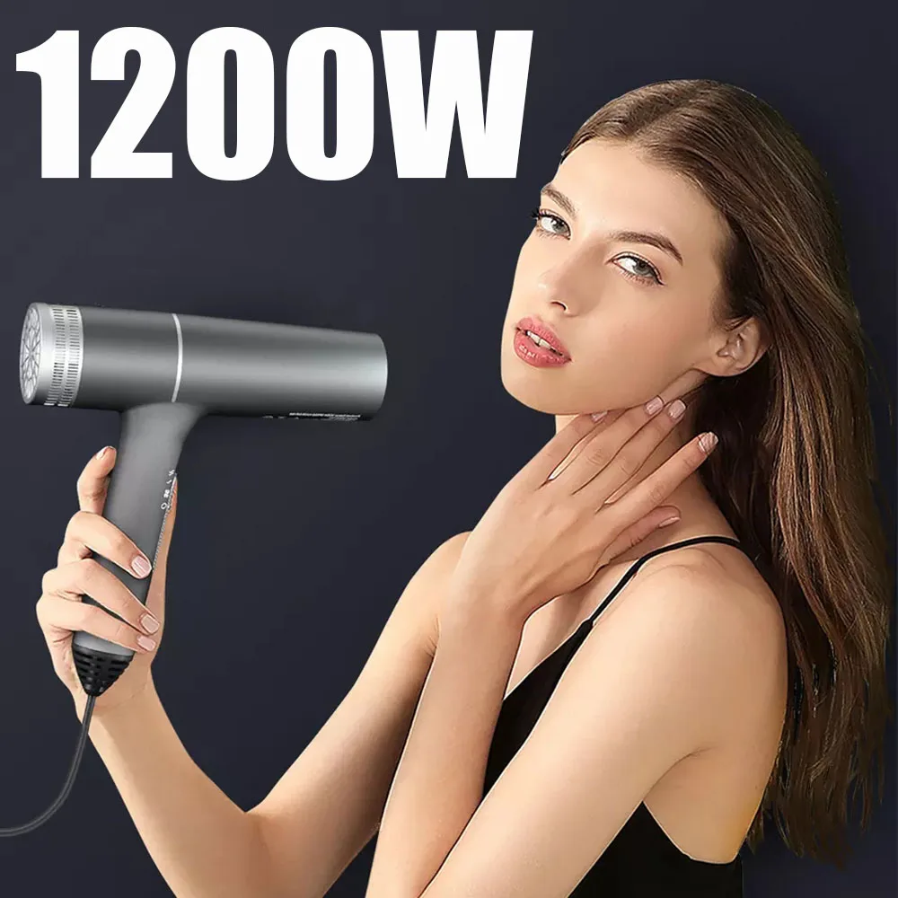Không Chổi Than Máy Sấy Tóc Chuyên Nghiệp 1200W Đèn Ion Âm Nóng Lạnh Không Khí Mạnh Mẽ Gió Mạnh 3 Bánh Răng Thấp tiếng Ồn Máy Thổi