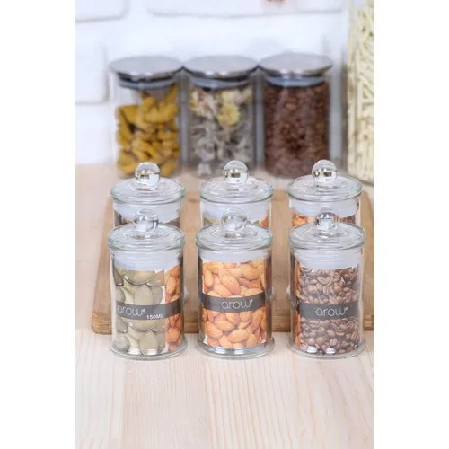 Arow Glass Jar 6'lı Spice Rack Set 150 Ml.