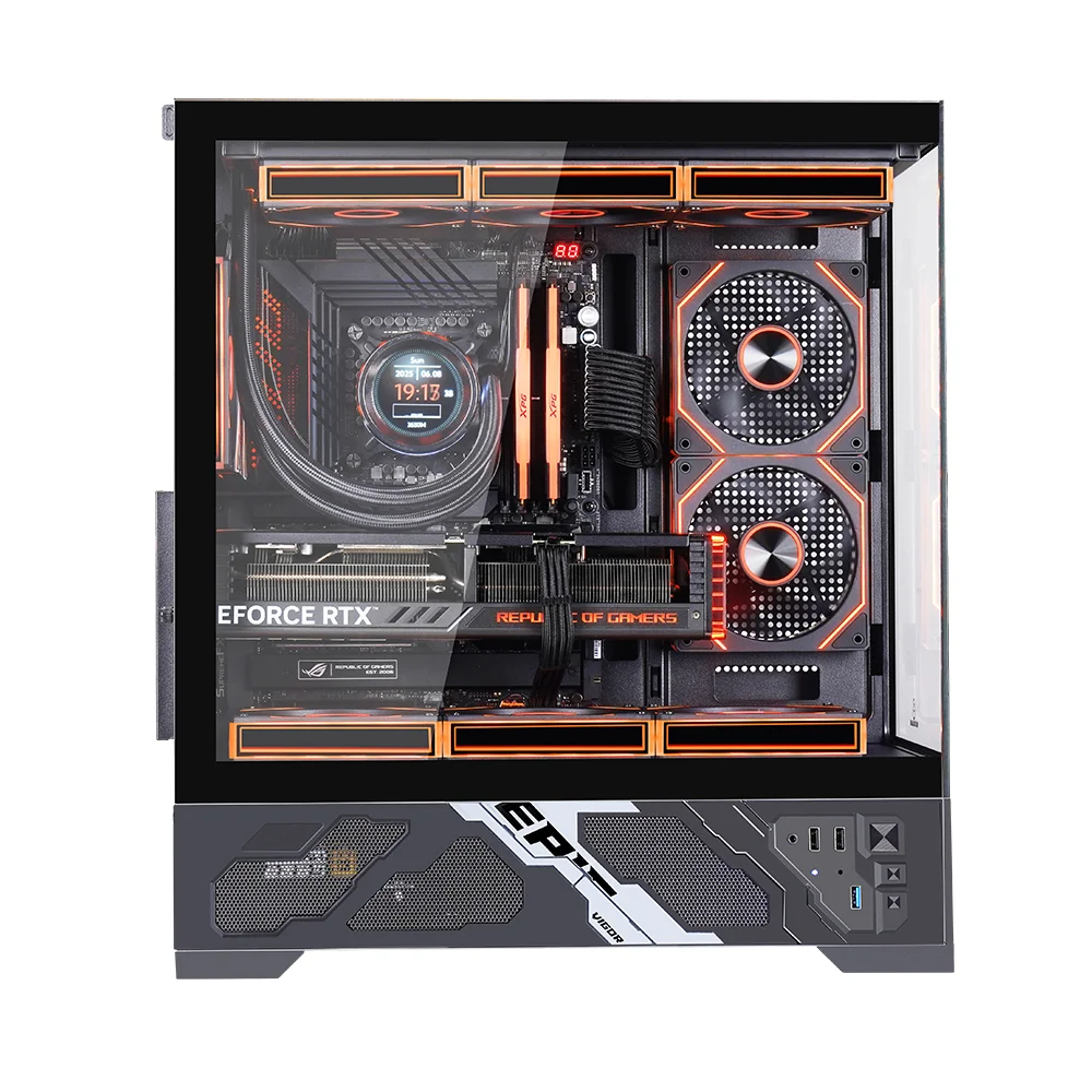 

Корпус настольного компьютера MicroATX RGB из алюминиевого сплава для игрового ПК Mid Tower с RGB-подсветкой на складе