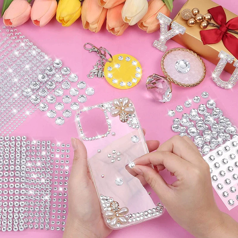 Self Adhesive Face Hair Gems Rhinestones Crystal Sticker Body Jewels Sticker Makeup Crafts Home Decor Sticker