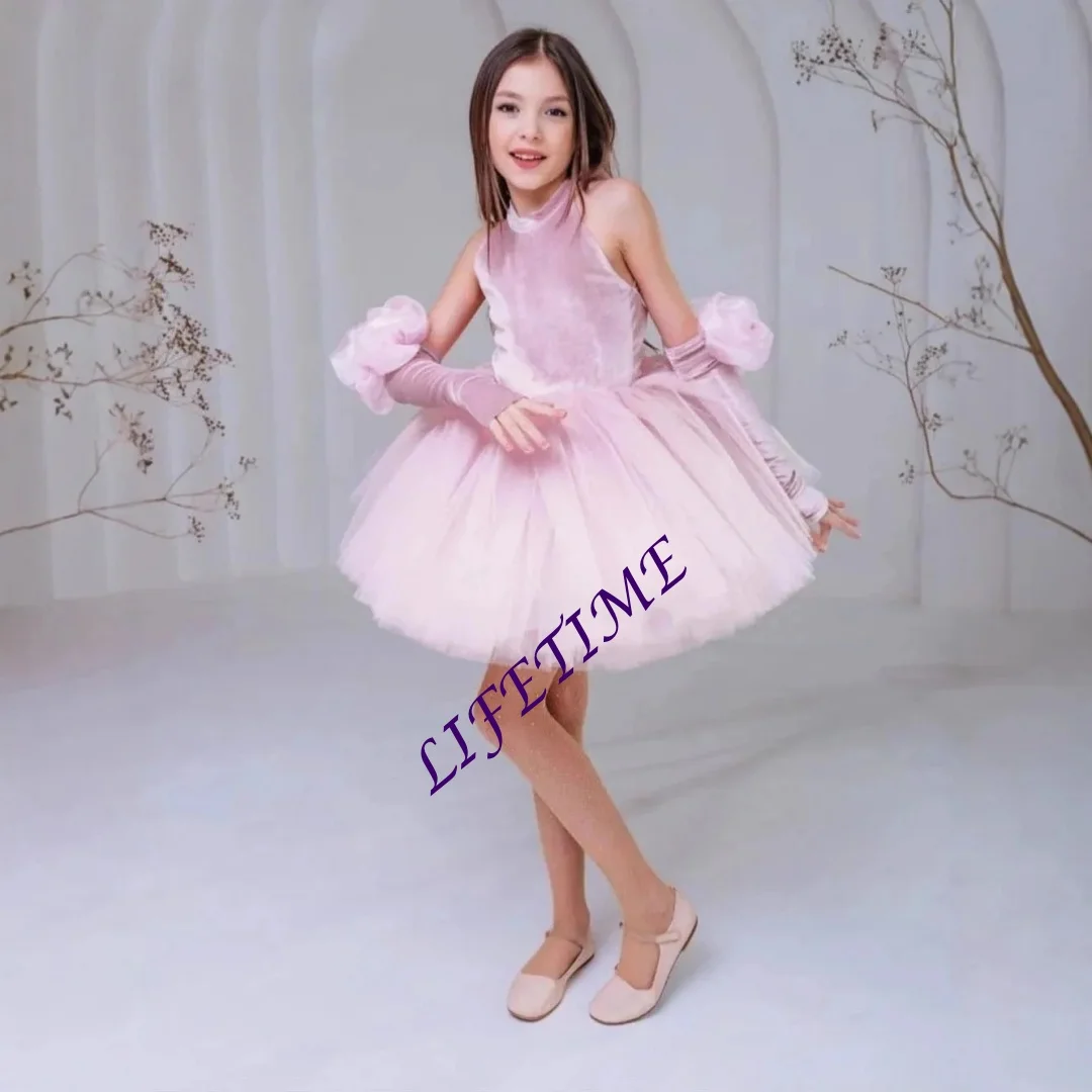 ชุดเดรสเจ้าหญิงสีชมพูแบบกำหนดเองสำหรับเด็กผู้หญิง สำหรับการแสดงบนเวที งานเดินแบบ พิธีกรเด็ก งานประกวด ชุดราตรีสำหรับเด็ก
