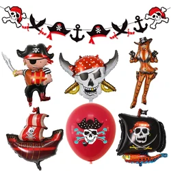 Pirate party balloon Banner decor Pirate ship Pirate Skull balloon kids Caribbean Pirate theme Birthday Party Decoration balloon