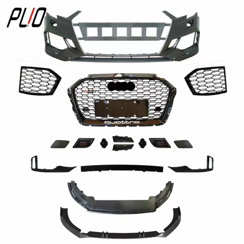 Body Parts Front car bumpers with Grill For 2017 2018 2019 audis A3 modified RS3 style Body kits