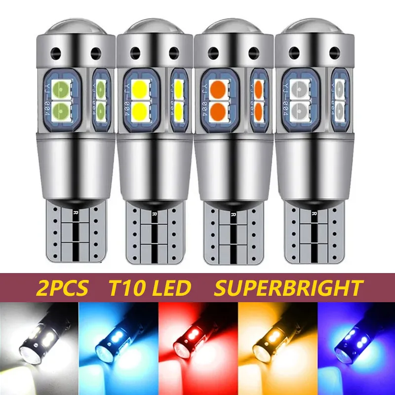 2PCS High Quality T10 W5W 168 192 Led Tail Light 3030 10SMD 12V Car Led Auto Lamp CANBUS NO Error Car Marker Parking Bulb Brigh