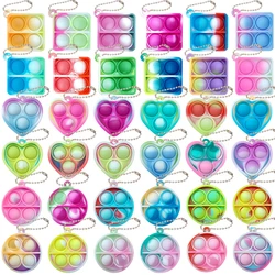 12/24 Pcs Mini with Key Chain Press Bubbles for Kids Adults Birthday Party Gifts Decoration Wedding Guest Gifts Carnival Prizes