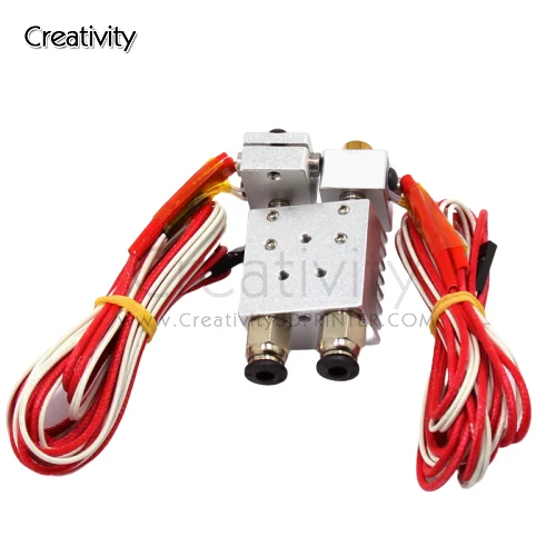 2 In 2 Out Hotend All Metal Extruder For 3D Chimera Hotend Kit Multi-extrusion V6 Dual Extruder 0.4mm/1.75mm 3D Printer Part