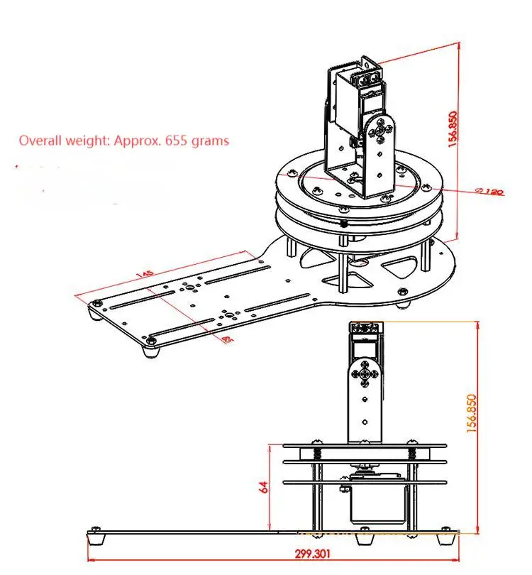 روبوت دوار Gimbal Servo ، سبيكة معدنية ، مناور ميكانيكي لاردوينو ، Ps2 UNO ، ESP32 ، STM32 ، مجموعة DIY قابلة للبرمجة ، 2 DOF