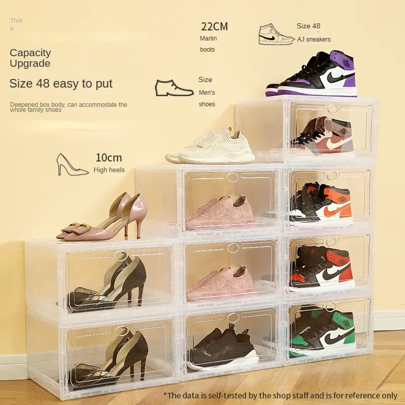 Installation-free Folding Shoe Box Transparent Brand New Acrylic Thickened Shoe Box Home Shoe Storage Supplies Sneaker Box