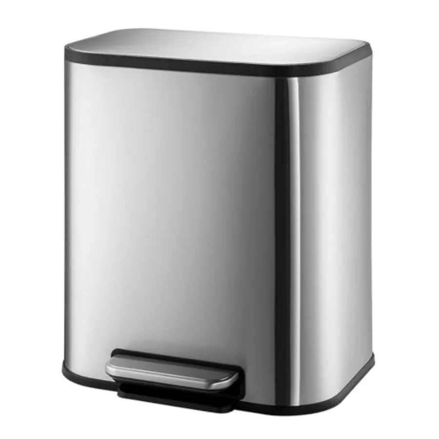 

Slim Bathroom Trash Can 5.3 Gal/20L Stainless Steel Waste Bins with Soft-Close Lid Step-on Garbage Bin Narrow Recycle Bins for