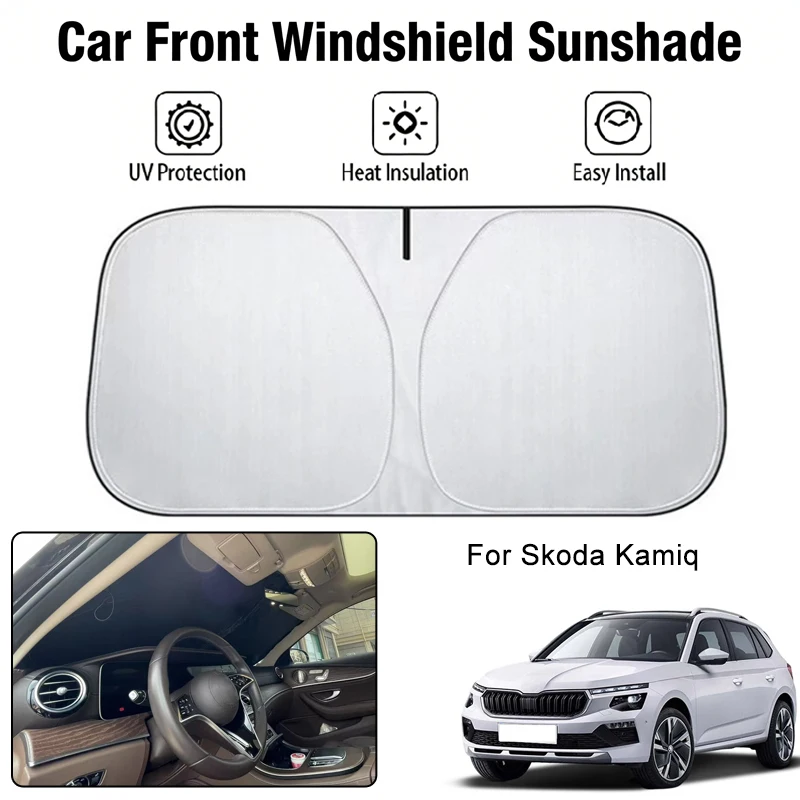

Car Front Windshield Sunshade Cover For Skoda Kamiq UV Block Heat Insulation Auto Interior Sun Protection Accessories