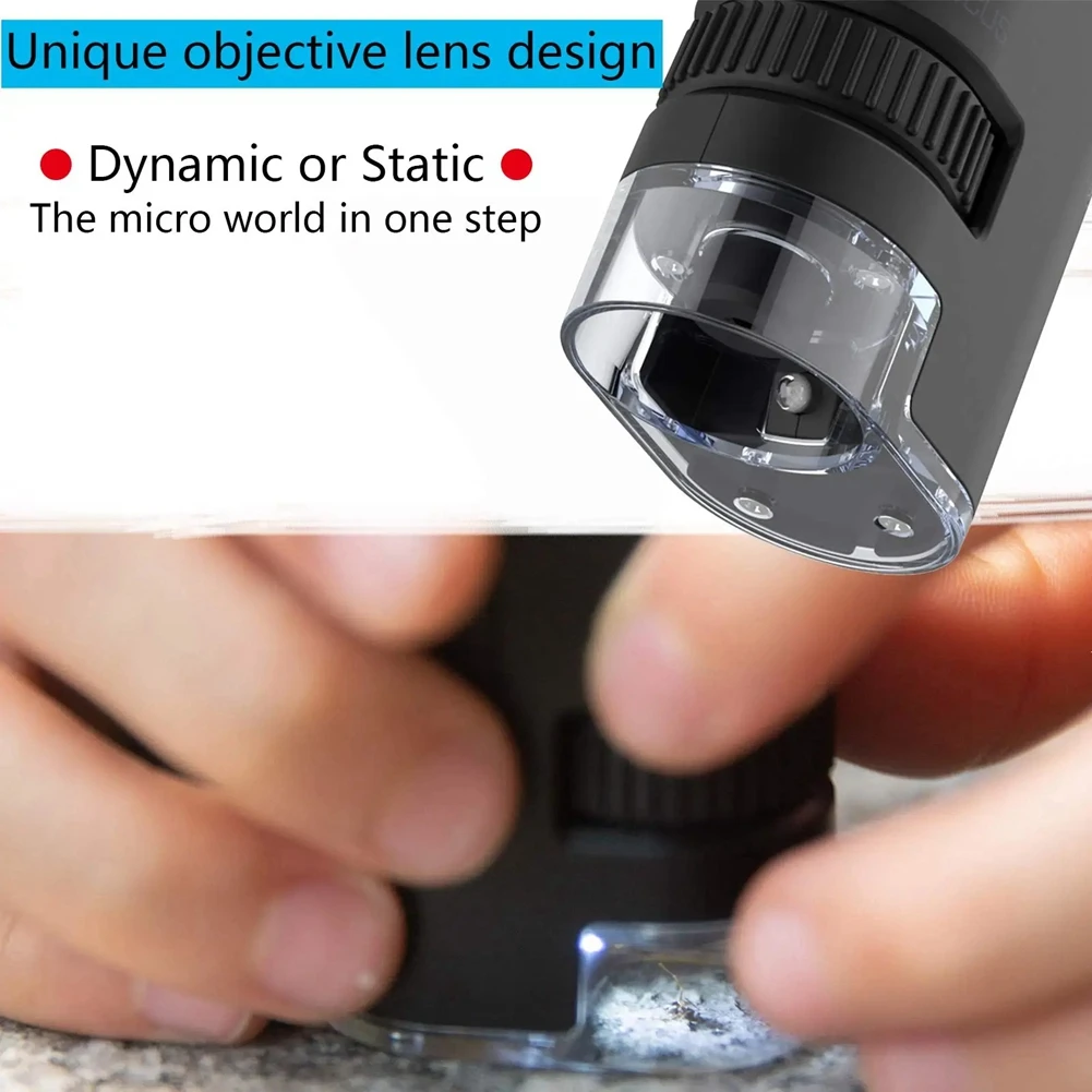 ABLN-Pocket Digital Microscope 60X-120X With AAA Battery, Compact Microscope For Student Science Learning