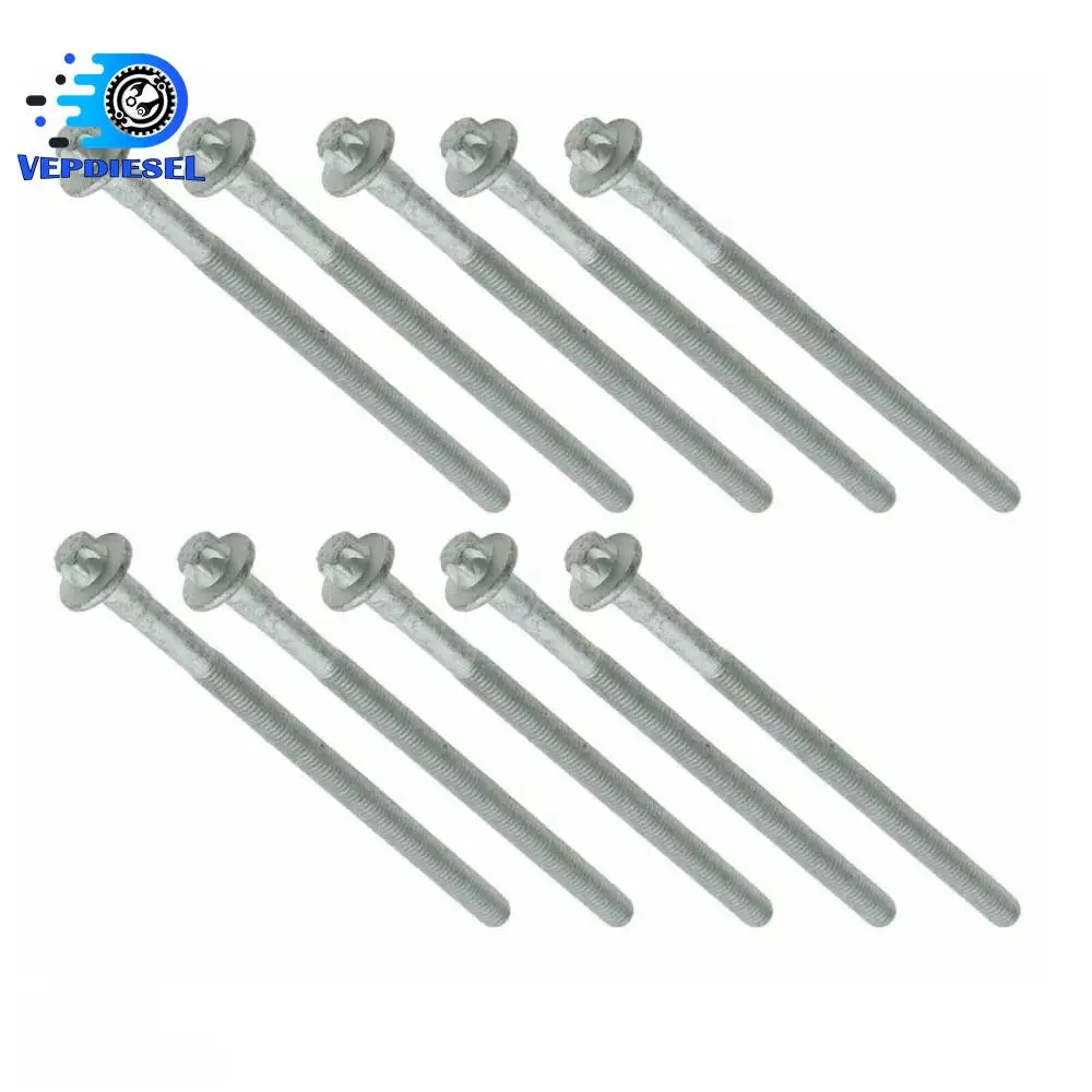 

10pcs Engine Cylinder Head Bolts Set M10 Fits For Mercedes W203 C204 R172 L4 M271 Car Replacement Accessories Parts