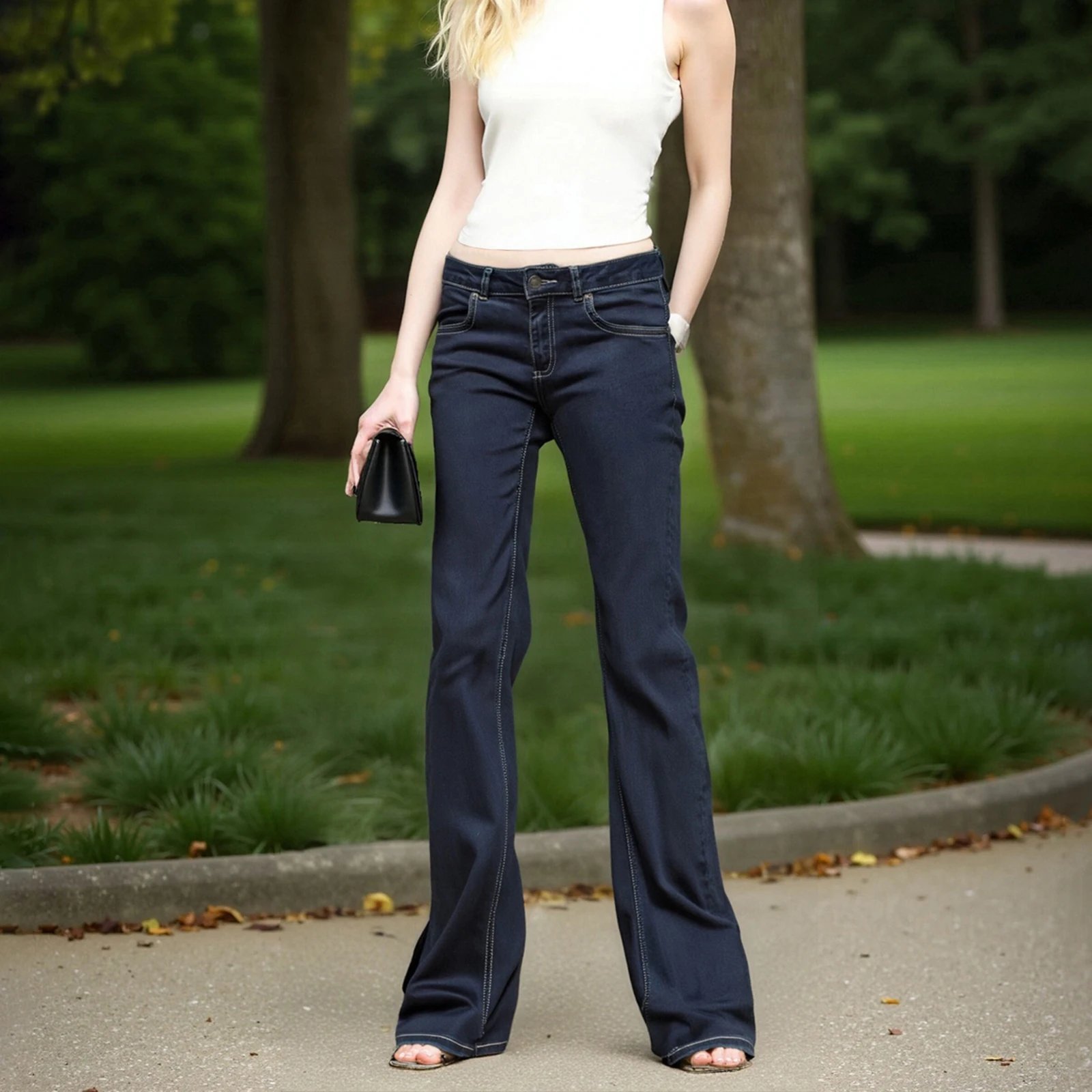 

Женские джинсы с низкой посадкой, модные прямые джинсовые брюки с карманами для летней вечеринки, повседневная одежда, уличная одежда для активного отдыха