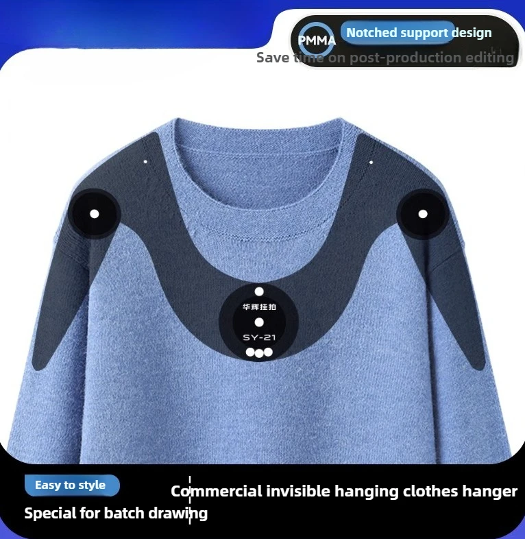 Adjustable Transparent Hanger for Women's Clothing Invisible Support Multi-Purpose Garment Display Stand Flexible Shooting Prop