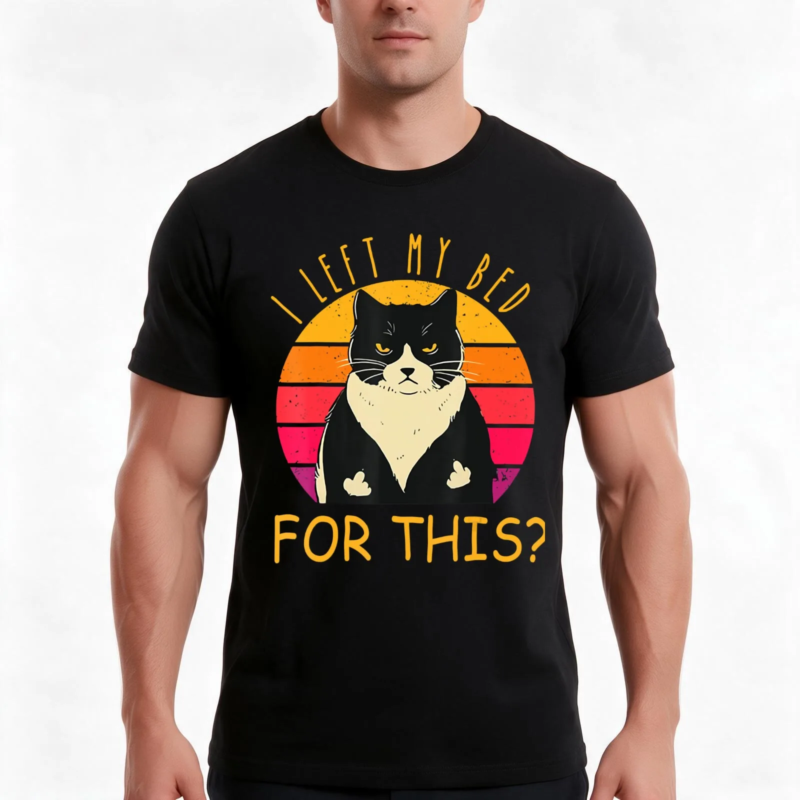Lover And American Awesome Design Cute Western Cat Cats West T-Shirt, Summer Casual Cotton Tee, Oversized Streetwear Tops