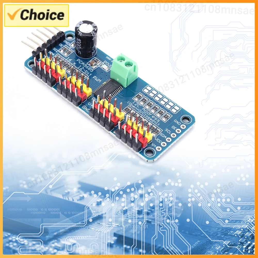 PCA9685 PWM Servo Motor Driver IIC Interface 16 Channel 12-Bit PWM Servo Motor Shield Driver for Arduino Robot/ for Raspberry Pi