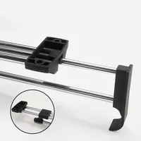 Movable Crossbar Clothes Hanger Stainless Steel Wardrobe Rail Closets Rod Cold Rolled Steel Hanging Clothes Top Mount