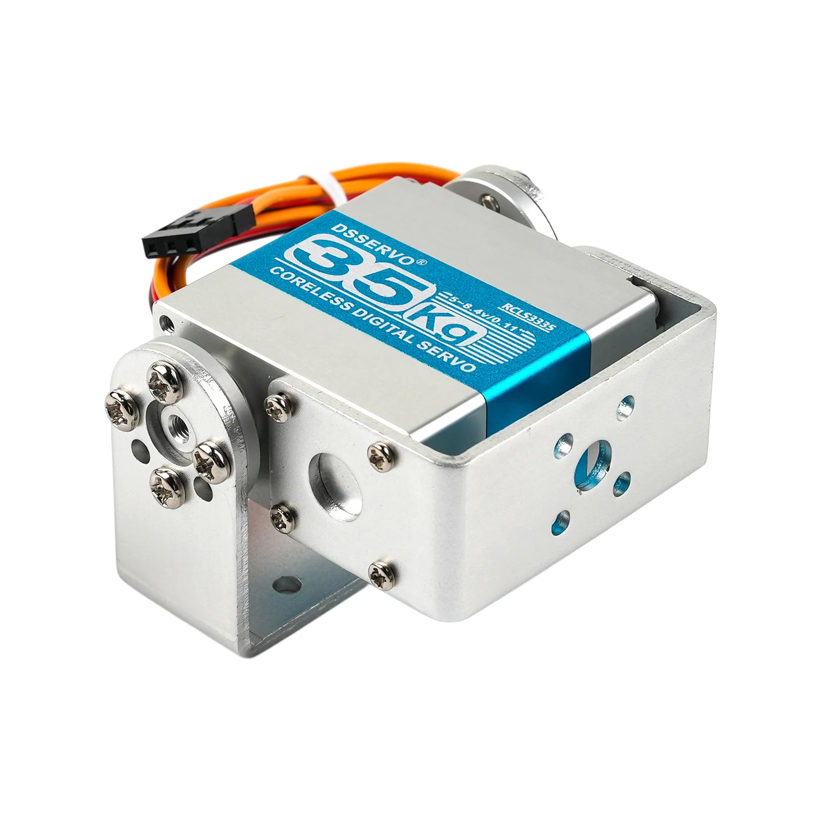Roboterservo 35 kg RCLS3335 Ganzmetall-CNC-Getriebe-Digitalservo für Arduino RC-Servo, kernloser Motor, lange und kurze gerade U-Montage