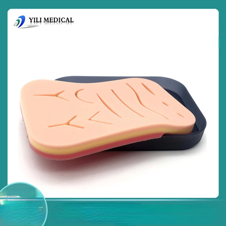 

Box packed silicone simulated multi wound skin pad module for medical beginners to practice stitching and knotting training