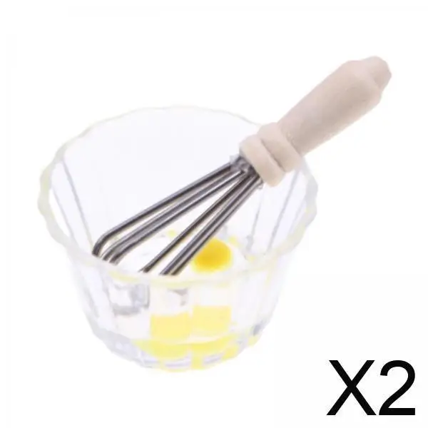 

2x 2x 1/12 Mini Egg Beater Set Miniature Food Toys Miniature Dollhouse Accessories