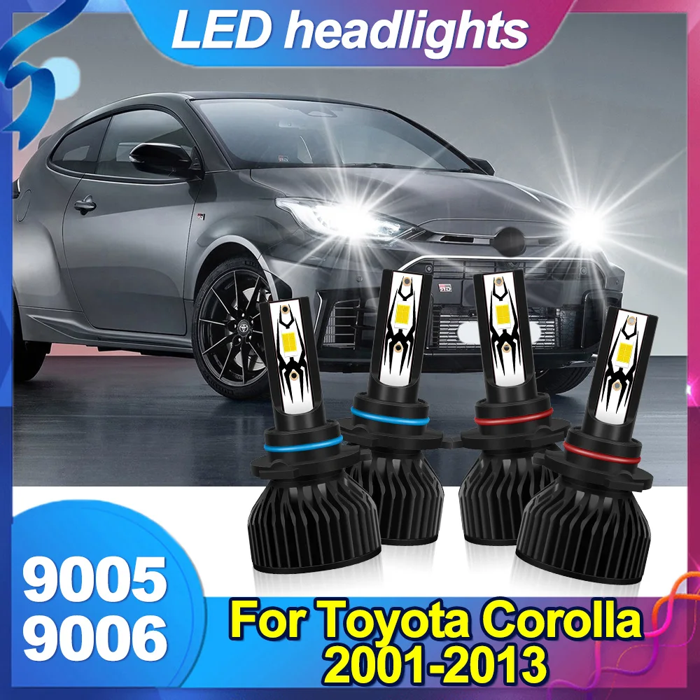

Для Toyota Corolla 2001-2013 9006 9005 комплект светодиодных фар комбинированные лампы 6000K дальний ближний свет супер яркий белый 20000LM фара