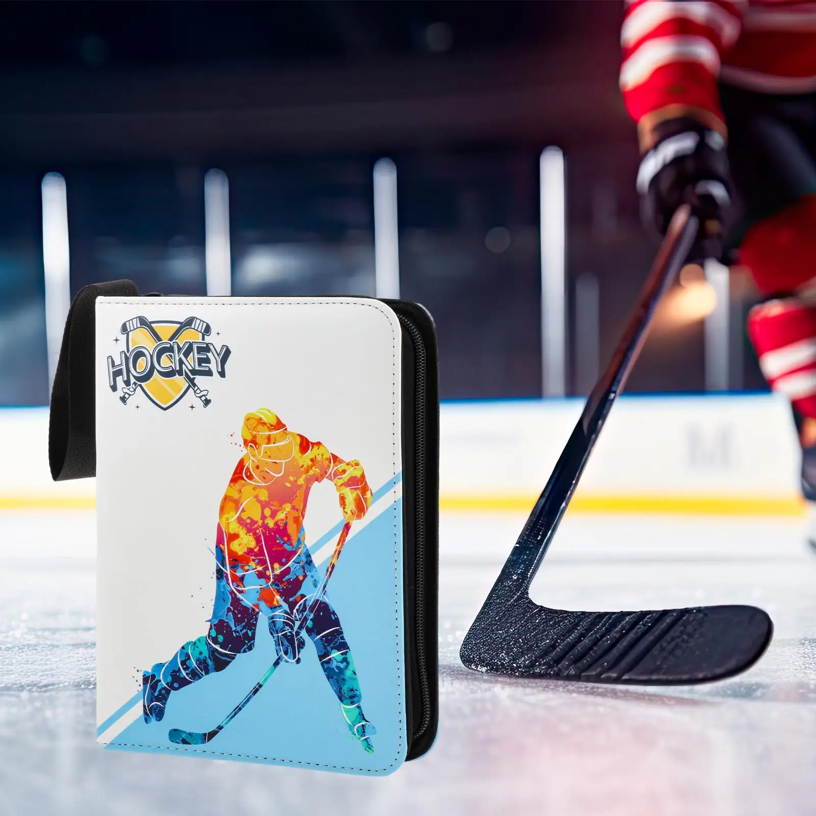 

Hockey Card Folder with Sleeves Card Organizer for Playing Cards Sports