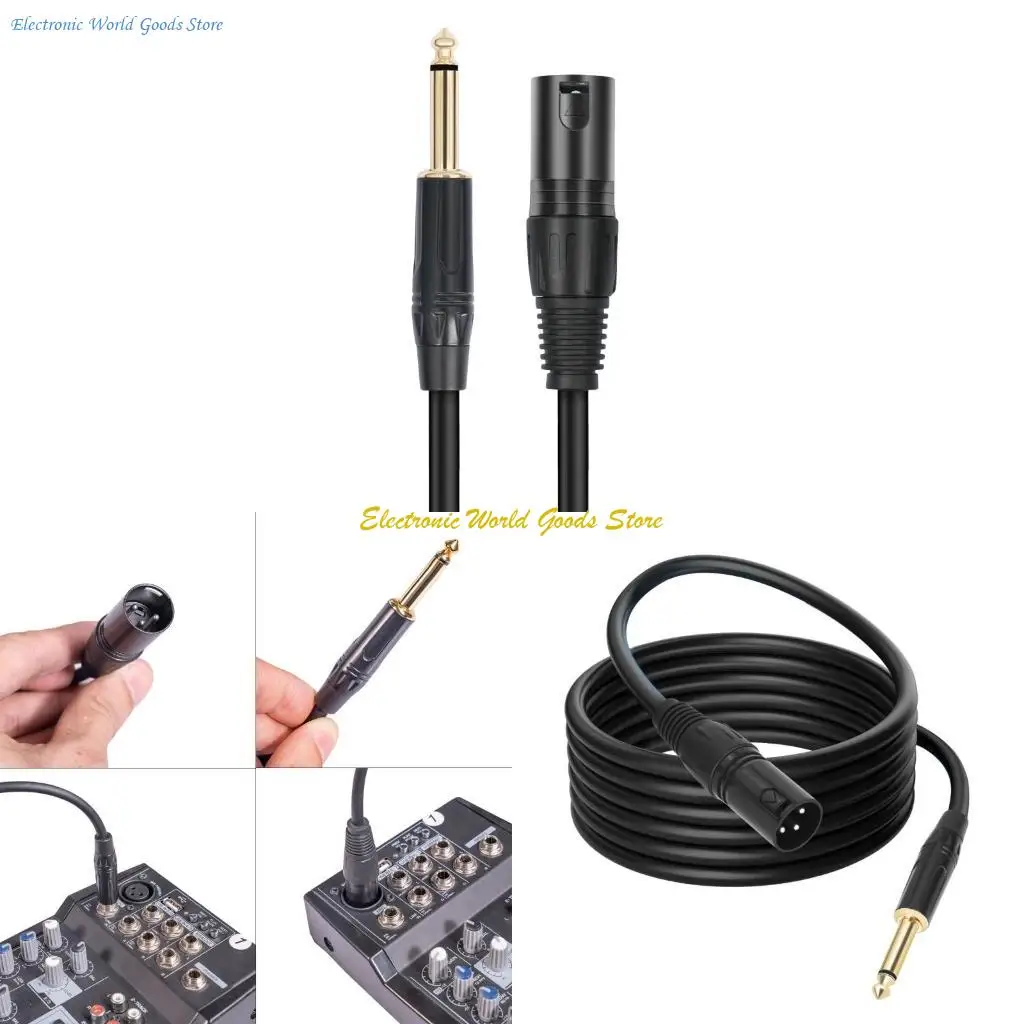 

A3PD 6.35mm to 6.35mm 3Pin Male Auditory Cables Unbalanced for Sound Cards and Active Speakers Length Optional