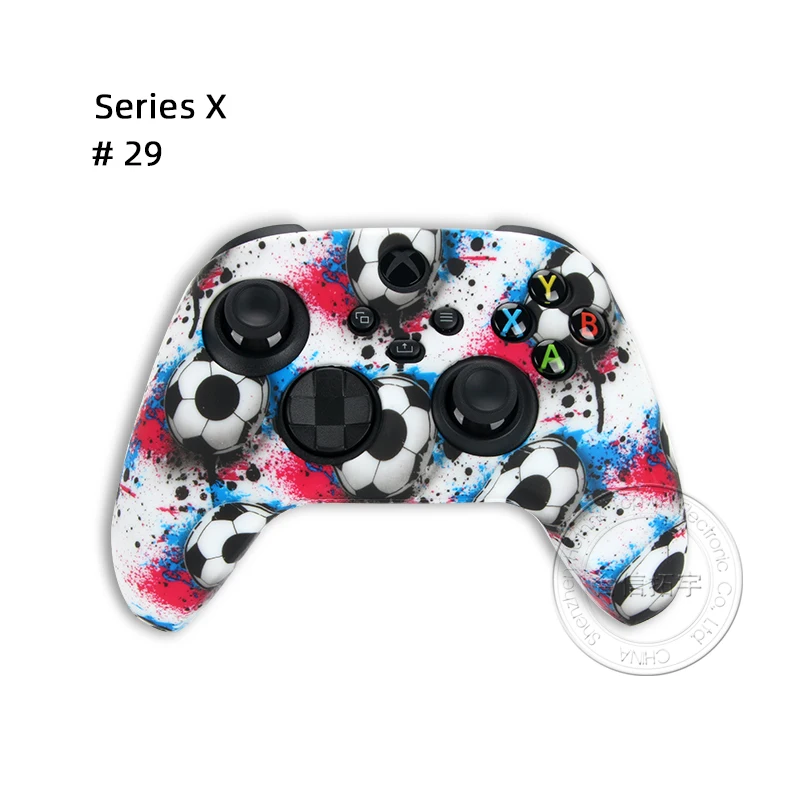HOTHINK 물 전사 인쇄 페인트 패턴 소프트 실리콘 커버 스킨 케이스, XBOX 시리즈 X 컨트롤러용, 1 개