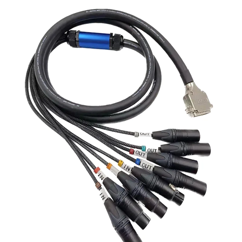 DB25 To 8 XLR Digital Analog AES Audio Signal Line, Digital Analog Audio Signal Balance Line