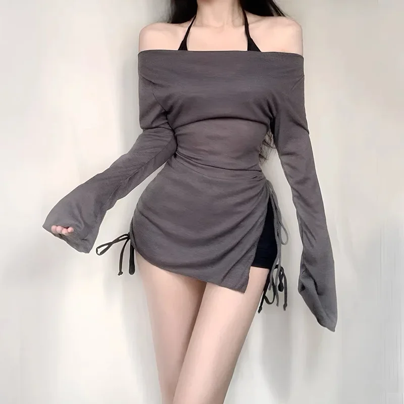 レディースビキニセット 細見え セクシー 小胸 ギャザー 3点セット スイート 温泉 カバーアップ 純粋な欲望スタイル 中国本土から