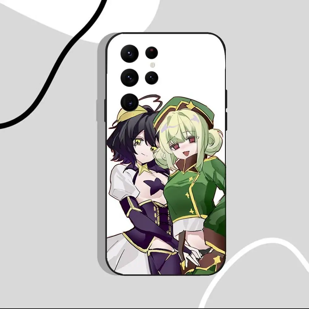 حافظة هاتف للفتيات السحرية لهاتف سامسونج S25، S24 Ultra، S20، S30 plus، S22 Plus، S23، Ultra 5G غلاف أسود من السيليكون