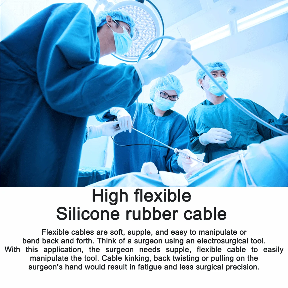 Silicone Rubber Shield Cable 2/3/4/5/6/7/8 Cores Chemical Resistant Extreme Temp Medical Steam Sterilization Signal Control Wire