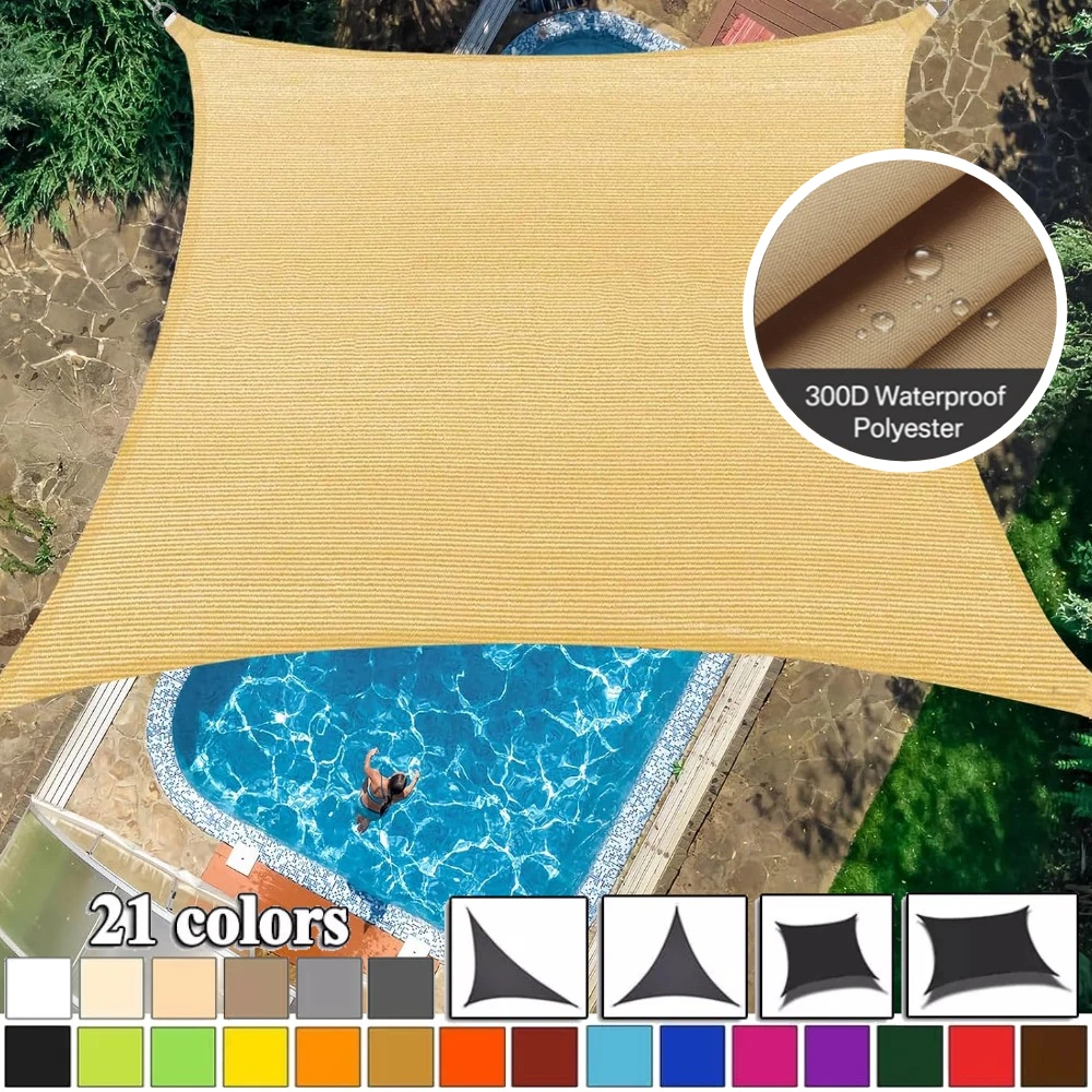 Waterproof Sun Shade Sails Rectangular Triangle Garden Canopy UV Block Sun Sail Outdoor Patio Shelter Sunshade Sunscreen Awnings