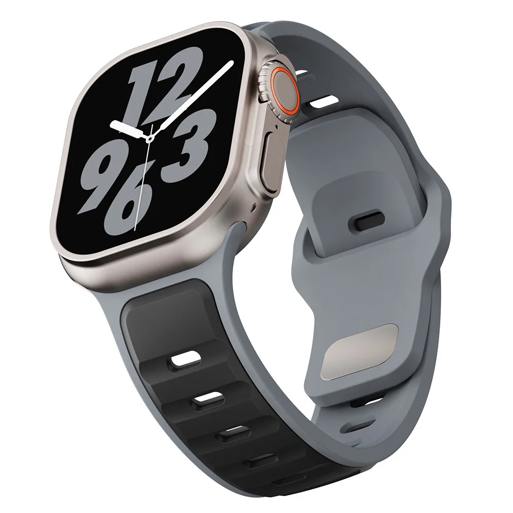 حزام ساعة من السيليكون الناعم المسامي لساعة IWatch Ultra 2 مقاس 49 ملم iWatch Series 987 SE 654321   سوار معصم 45 ملم 41 ملم 44 ملم