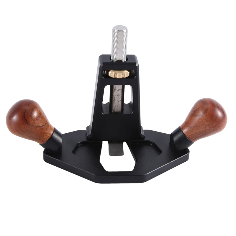 Router Plane With Adjustment Knob Woodworking Handheld Bottom Cleaning Manual Slotting Edge Trimming Flat Planer Black